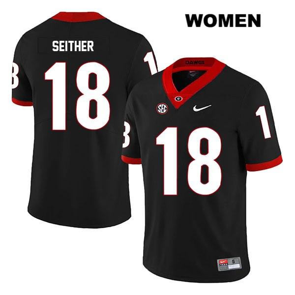 Georgia Bulldogs Women's Brett Seither #18 NCAA Legend Authentic Black Nike Stitched College Football Jersey AQK8556GZ